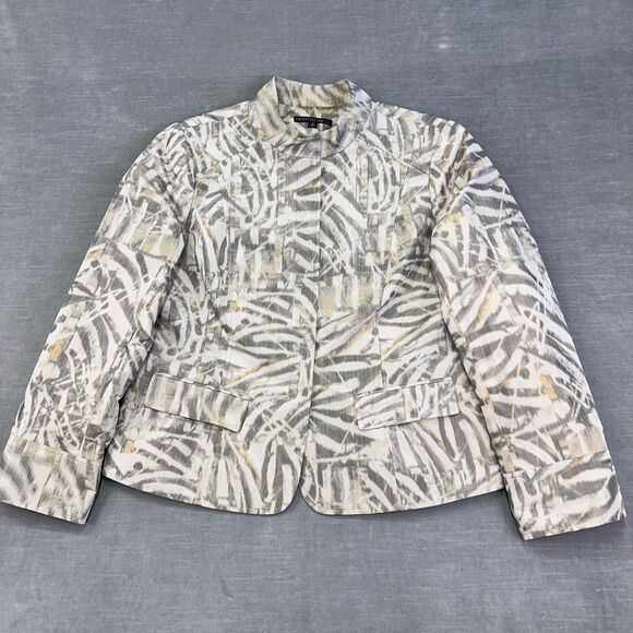 Lafayette 148 New York Jackets & Blazers - Lafayette 148 Jacket Womens 14‎ Gray Animal Print Career Minimalist Modern